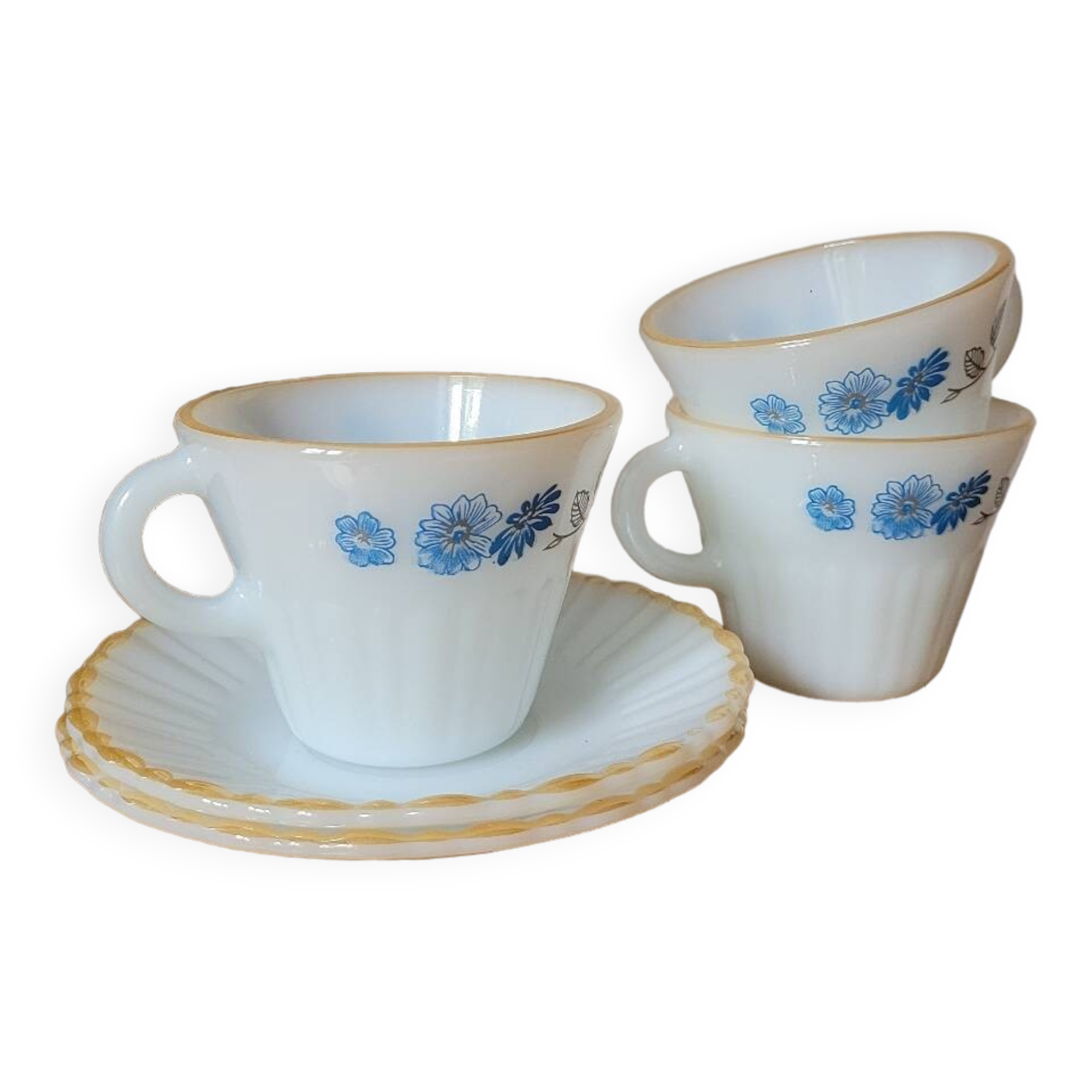 Lot de 3 tasses et soucoupes Crisa