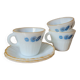 Lot de 3 tasses et soucoupes Crisa