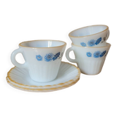 Set of 3 Crisa cups and saucers