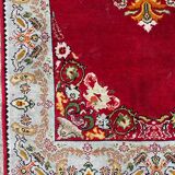 Vintage Turkish silk carpet handmade 74x146 cm