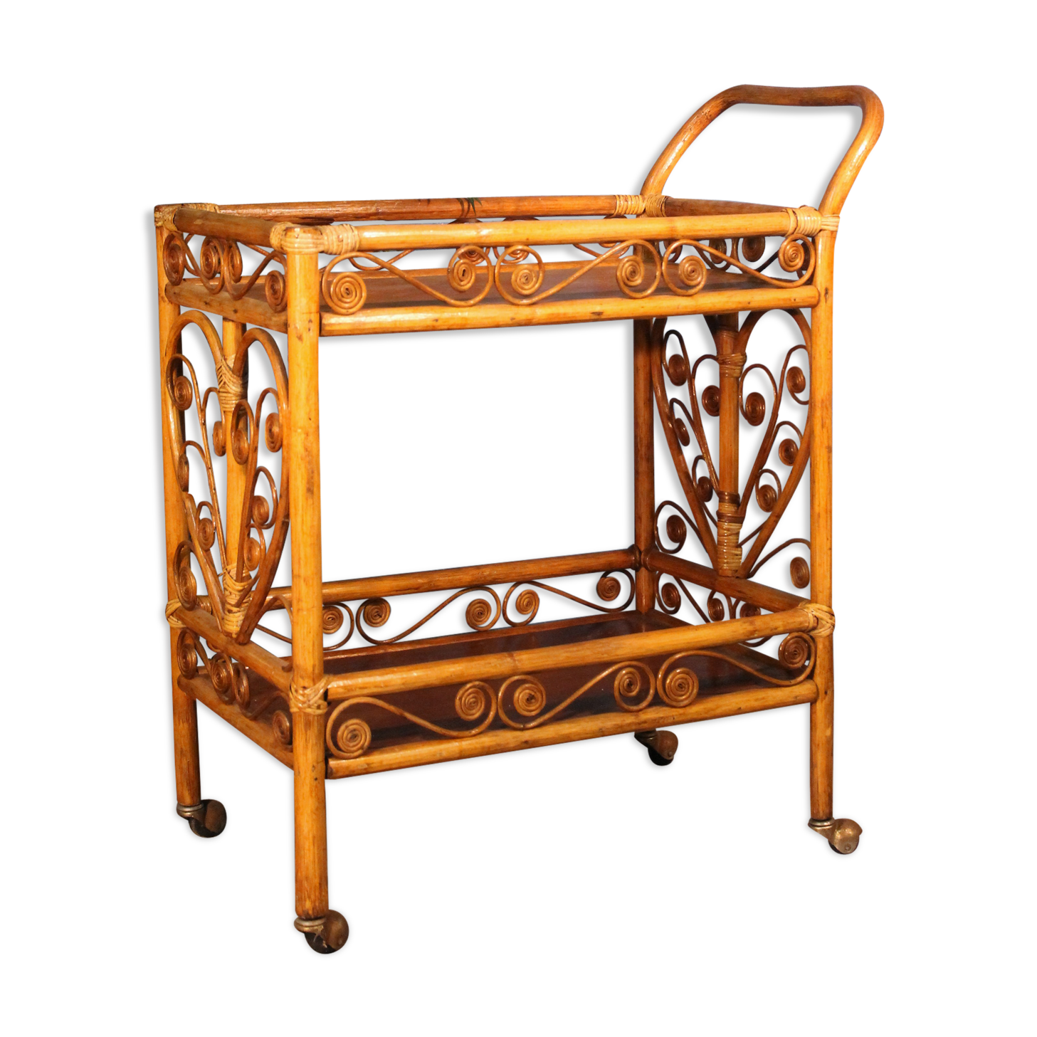 Rattan serving table 1970