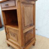 Bedside table wood and marble