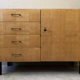Scandinavian vintage chest of drawers from the 60s in light oak