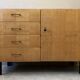 Commode vintage scandinave des années 60 en chêne clair