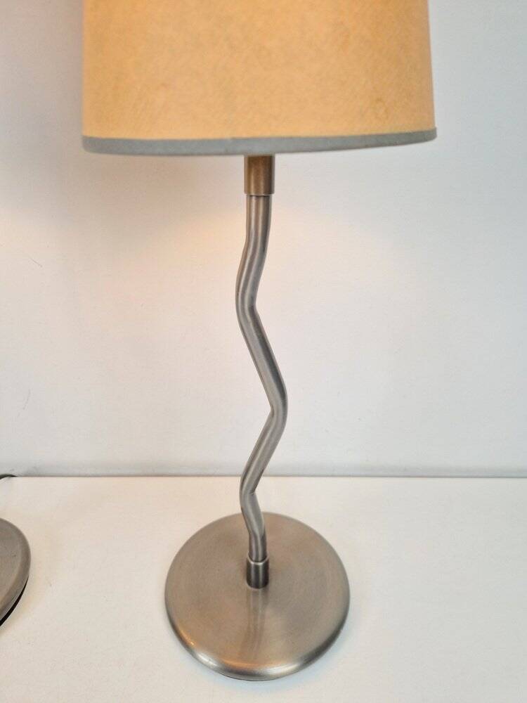 Lampes de table vintage Squiggle Antimon Zigzag d'Ikea, années 1990, ensemble de 2