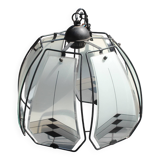 50s design metal and glass tulip ceiling light