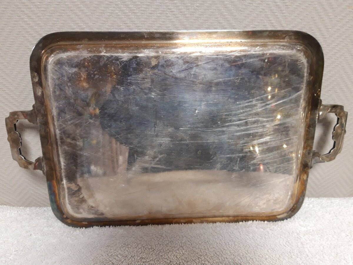 Antique silver-plated service tray – Classic style
