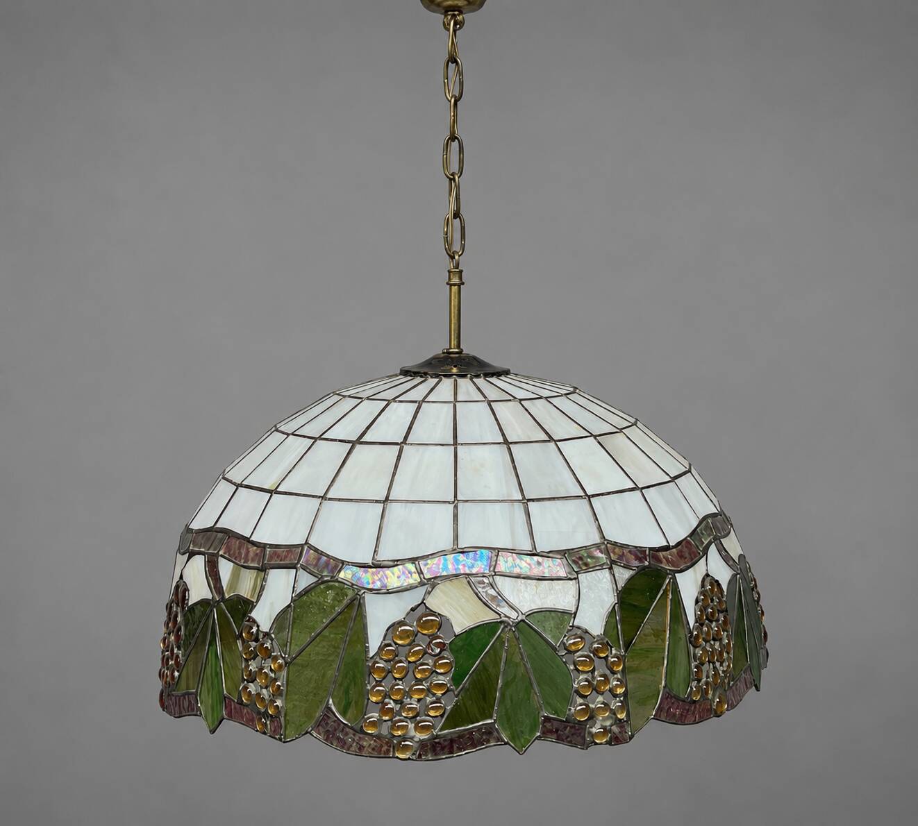 Suspension style Tiffany en verre teinté au plomb