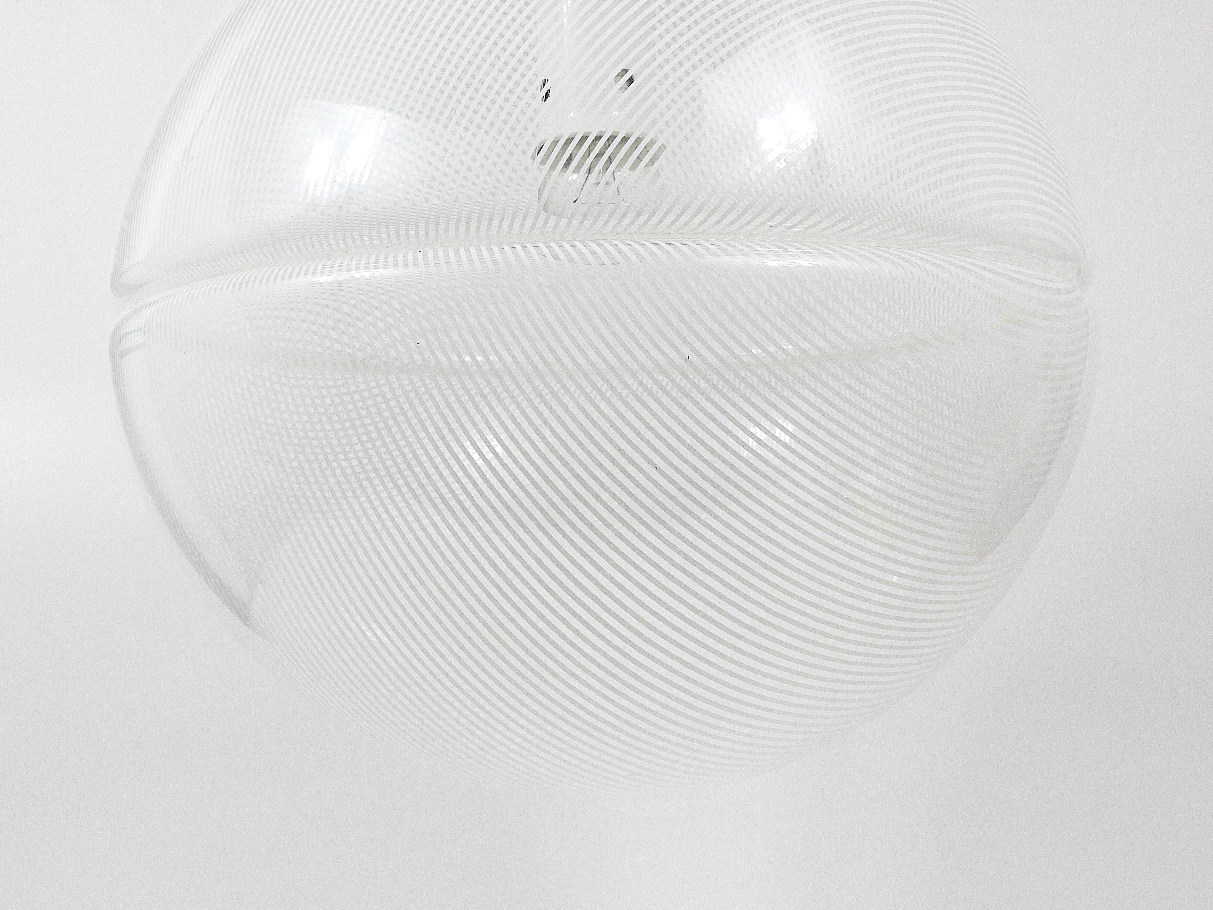 Harvey Guzzini Suspension Boule Op-Art Striped Postmodern by Meblo, 1970s