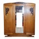 art deco period wardrobe in blond oak circa 1940