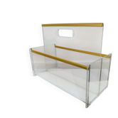 Porte revue plexiglas et laiton années 70 style hollywood regency
