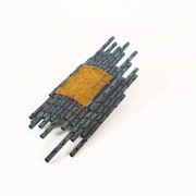 brutalist rough iron and glass wall sconce by Marcello Fantoni