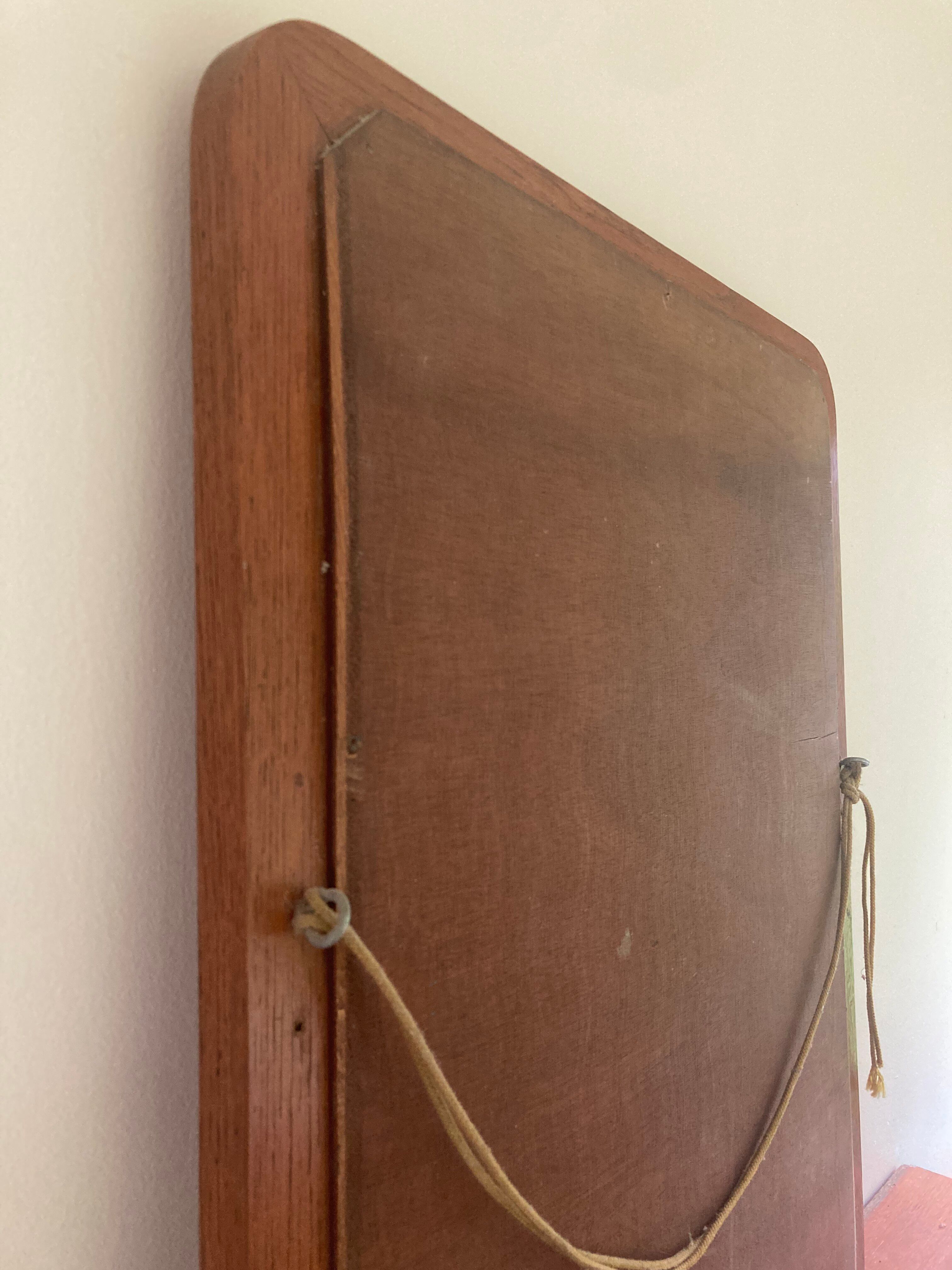Antique mercury mirror with spots - solid wood