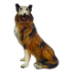 Life-size ceramic collie dog sculpture from the 1960s