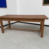 Solid pine table with its extension, 1950s