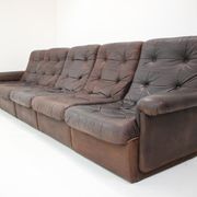 1980s leather modular five seater sofa