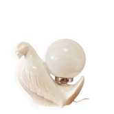 Bird lamp "dove" in white ceramic, 1970