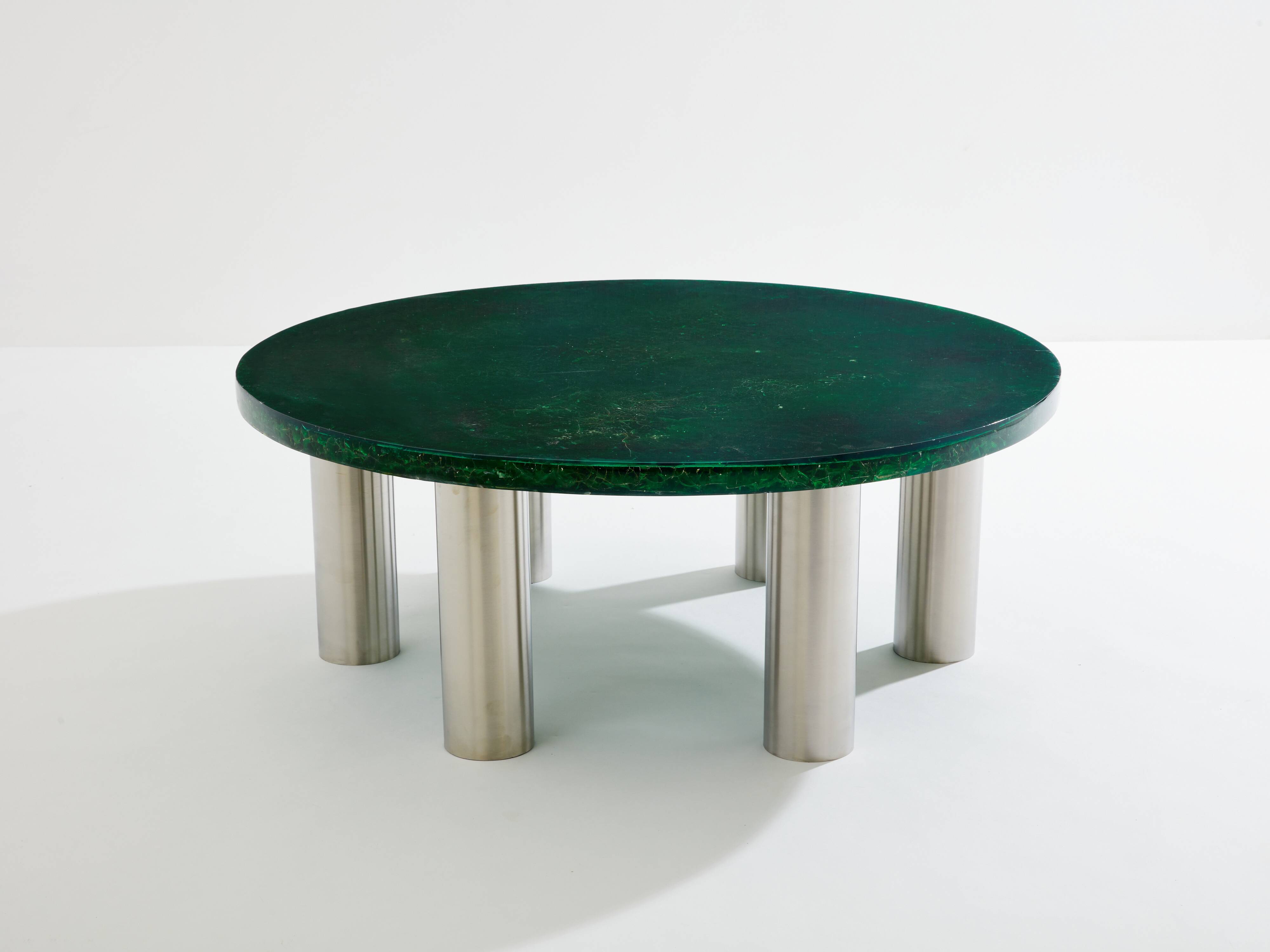 Marie-Claude De Fouquières coffee table fractal resin 1970