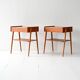 Pair of Vintage Scandinavian Teak Nightstands with hidden drawer