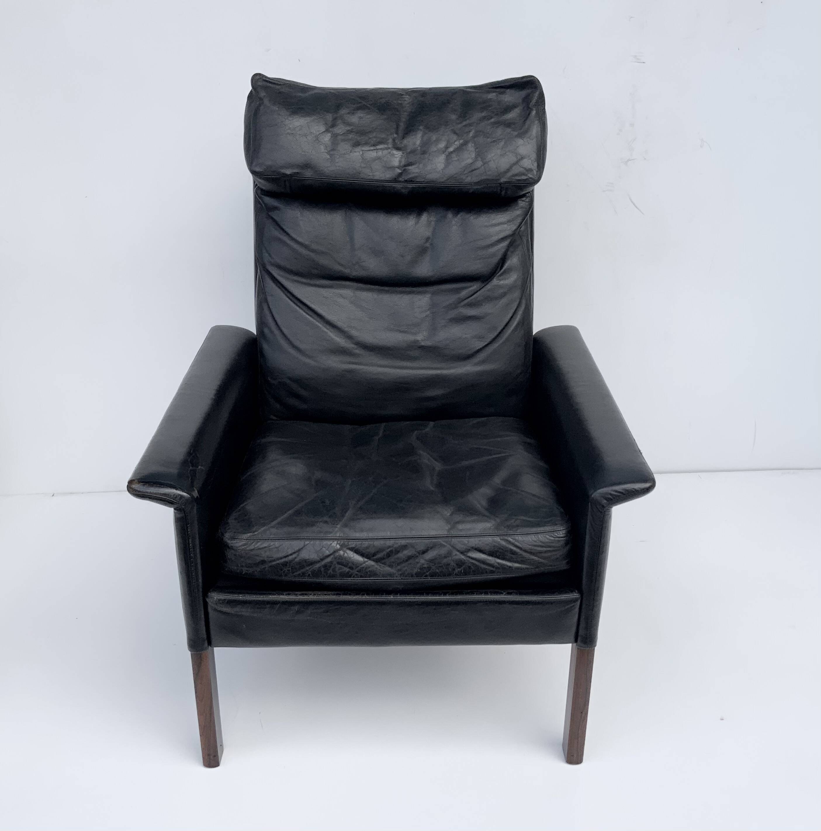Vintage Retro Danish High Back Armchair Designed by H.Olsen Denmark 1960s
