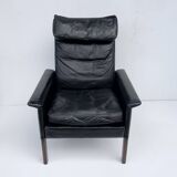 Vintage Retro Danish High Back Armchair Designed by H.Olsen Denmark 1960s