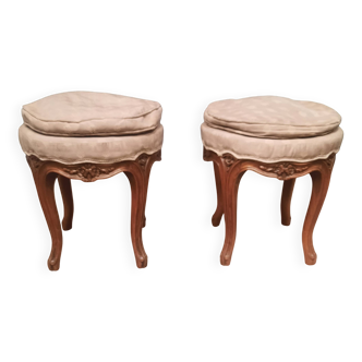 Pair of round Louis XV style stools
