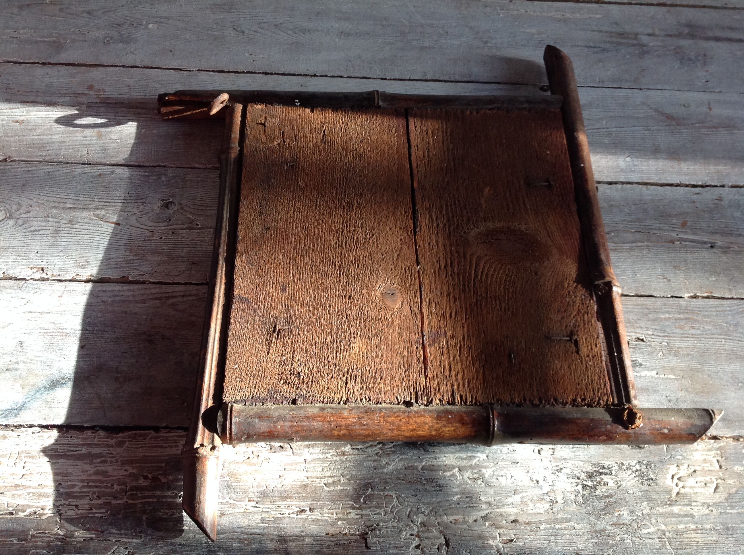 Bevelled bamboo mirror