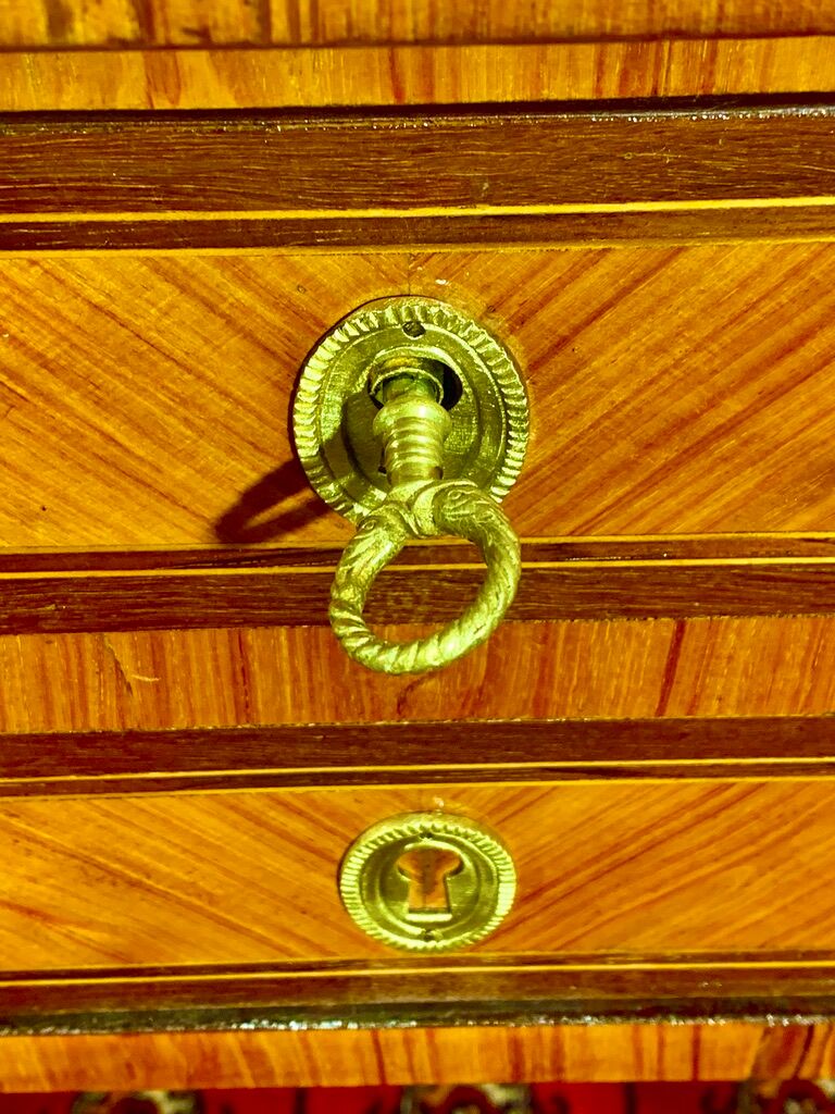 Louis XVI style desk, rosewood and violet wood