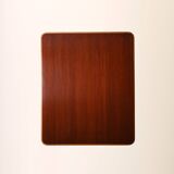 Mahogany bar table with steel base and carved stem