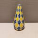 Italian vase with Harlequin pattern in beautiful yellow/blue