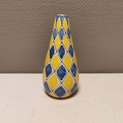 Vase italien à motif Arlequin dans un beau jaune/bleu