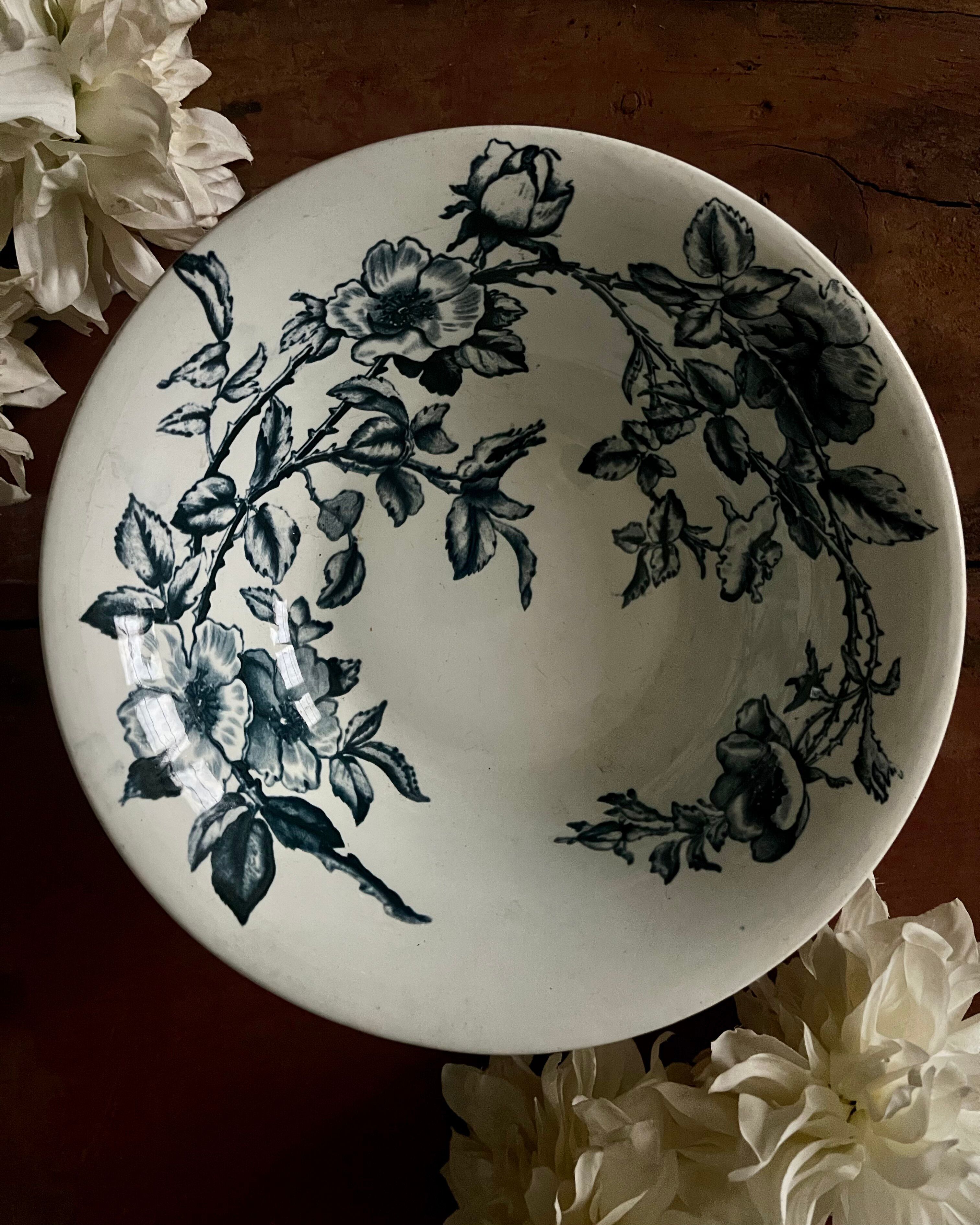 Compote dish Creil & Montereau model Rosa