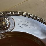 Art Deco silver plated footed bowl by Romepla 1930 floral decoration