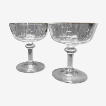 Pair of old champagne glasses