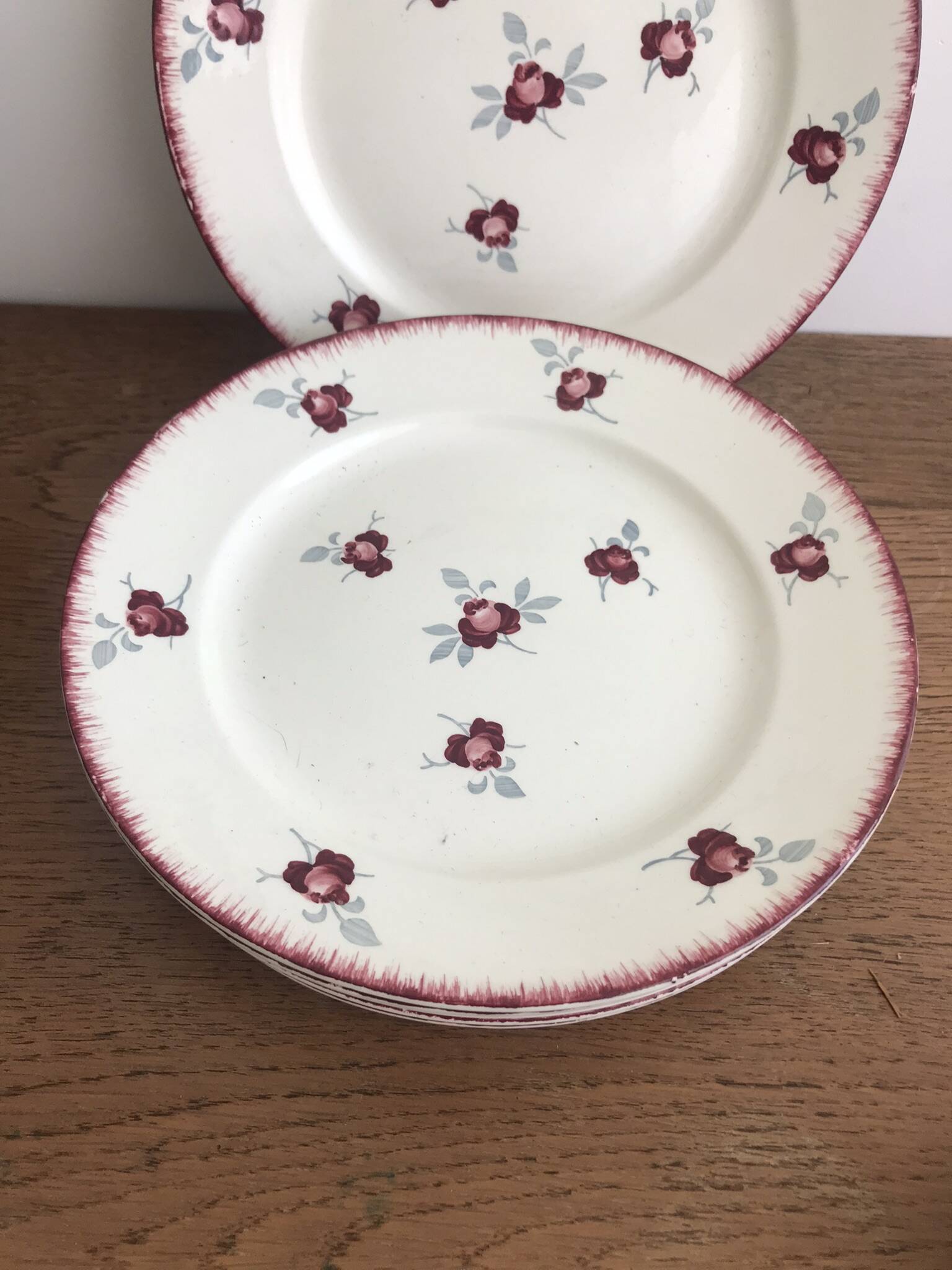 Set of 6 flat plates Luneville model Senlis