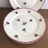 Set of 6 flat plates Luneville model Senlis