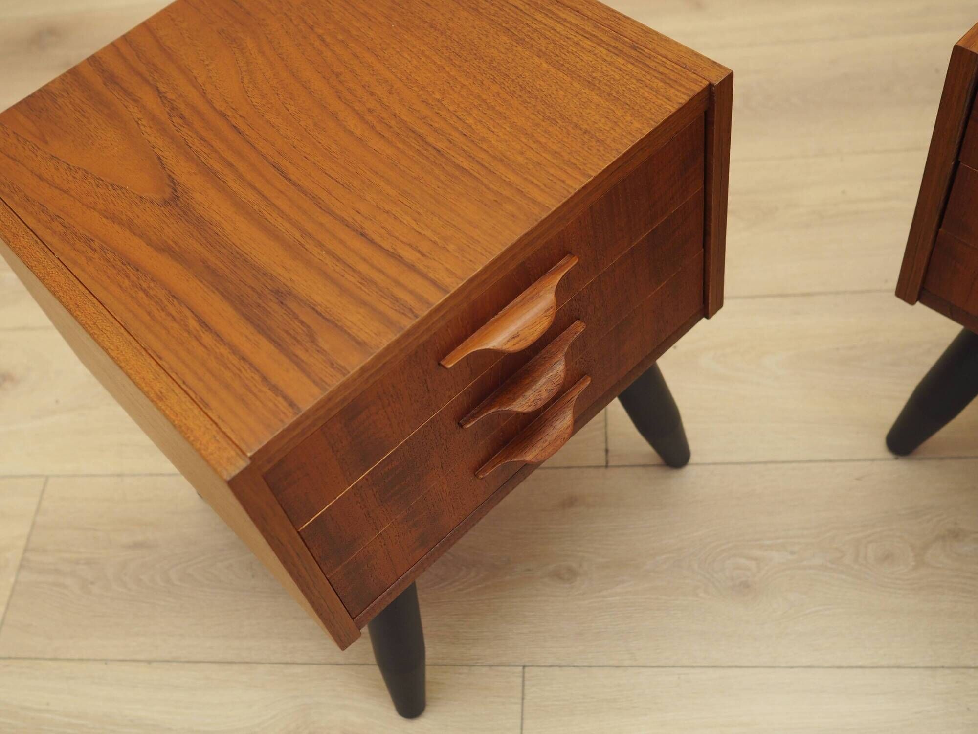 Danish teak bedside chests of drawers, 1960s