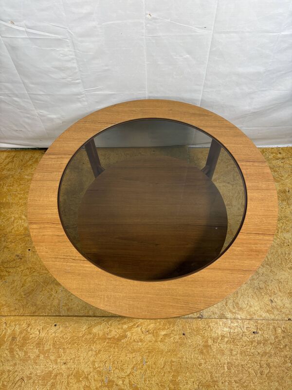 Table basse ronde vintage rétro des années 1960-1970 par Schreiber