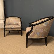 Pair of 80s bamboo-style armchairs