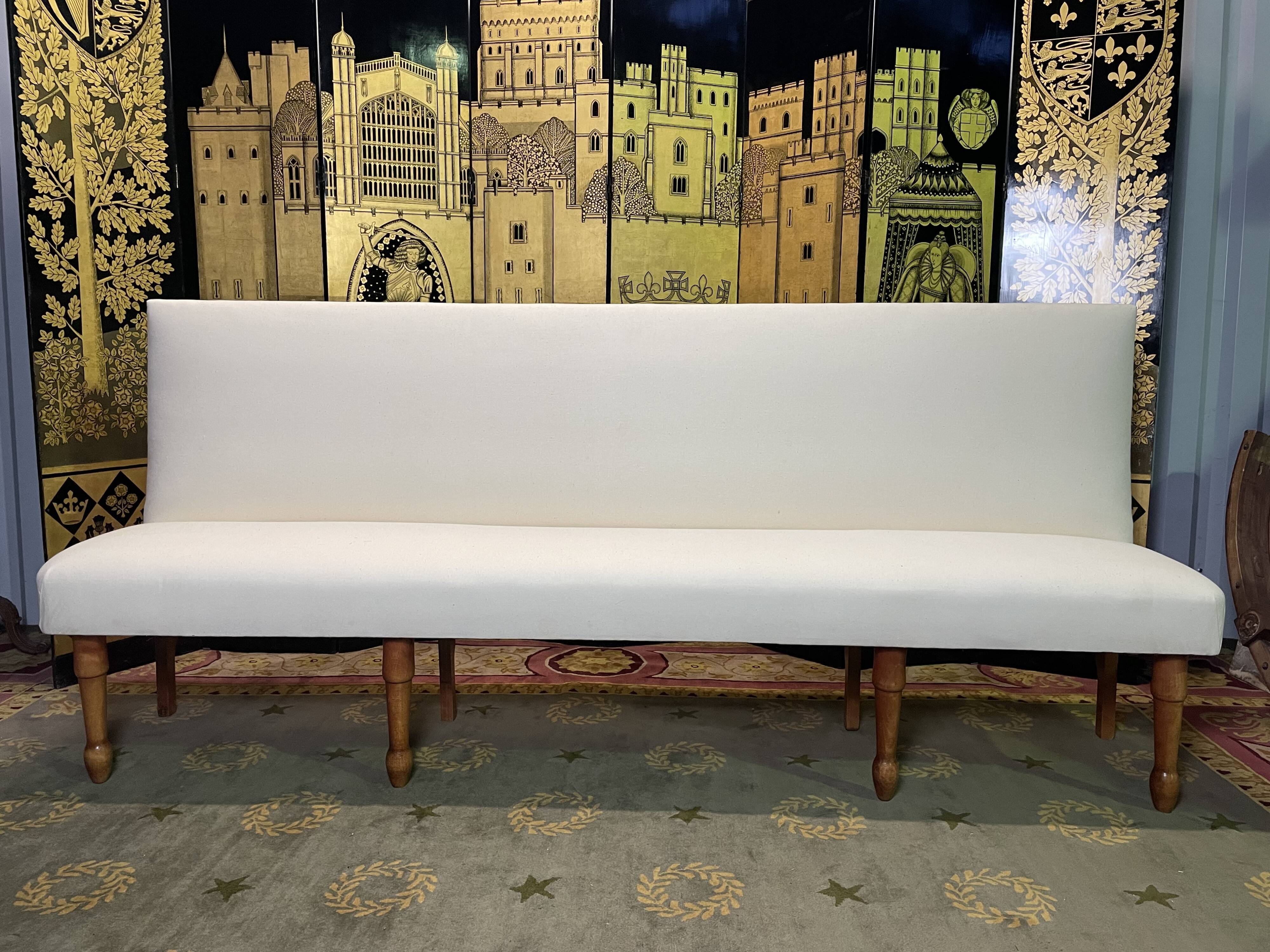 Restored brasserie bistro bench