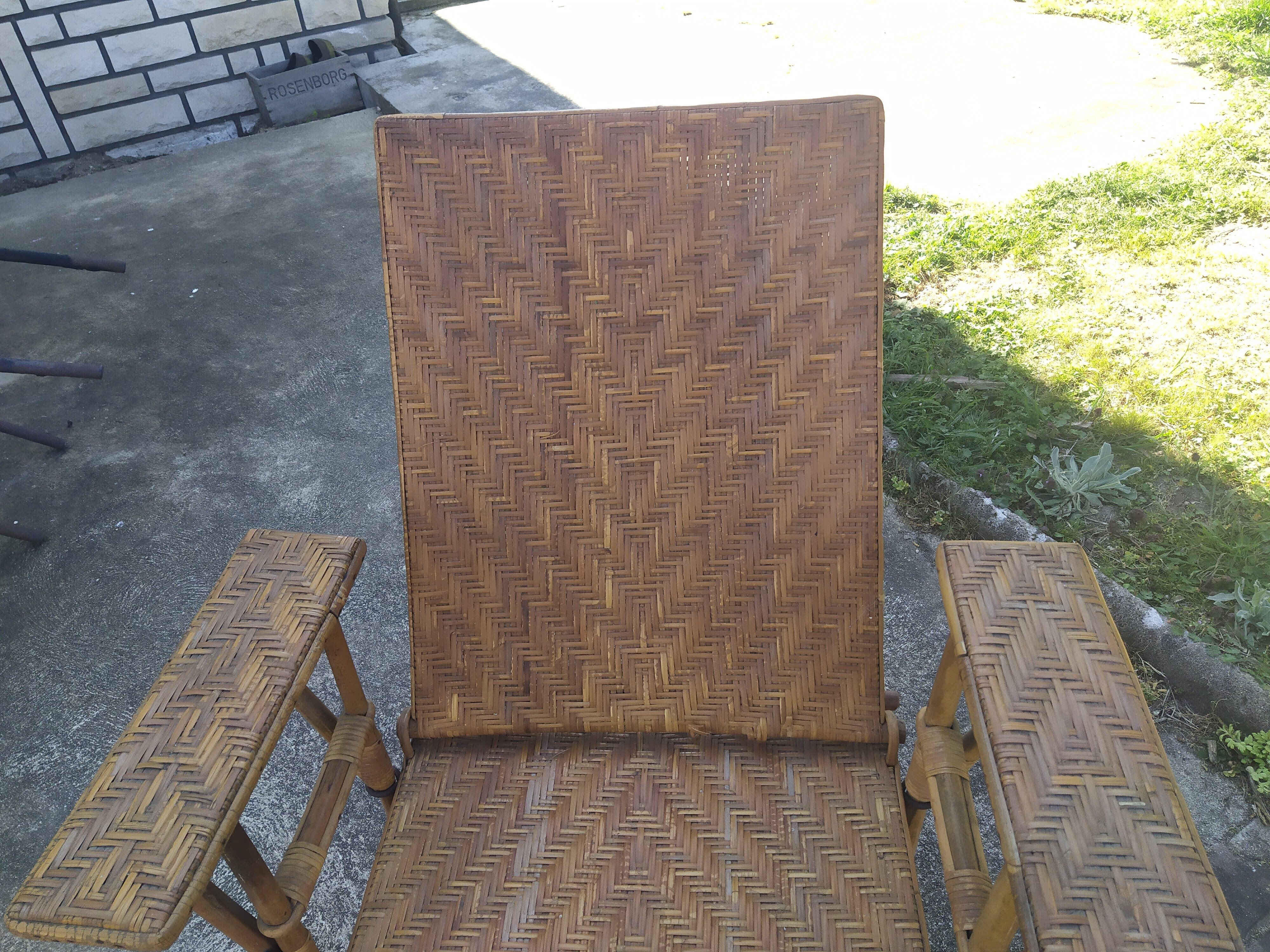 Former rattan and bamboo lounge chair in 1920