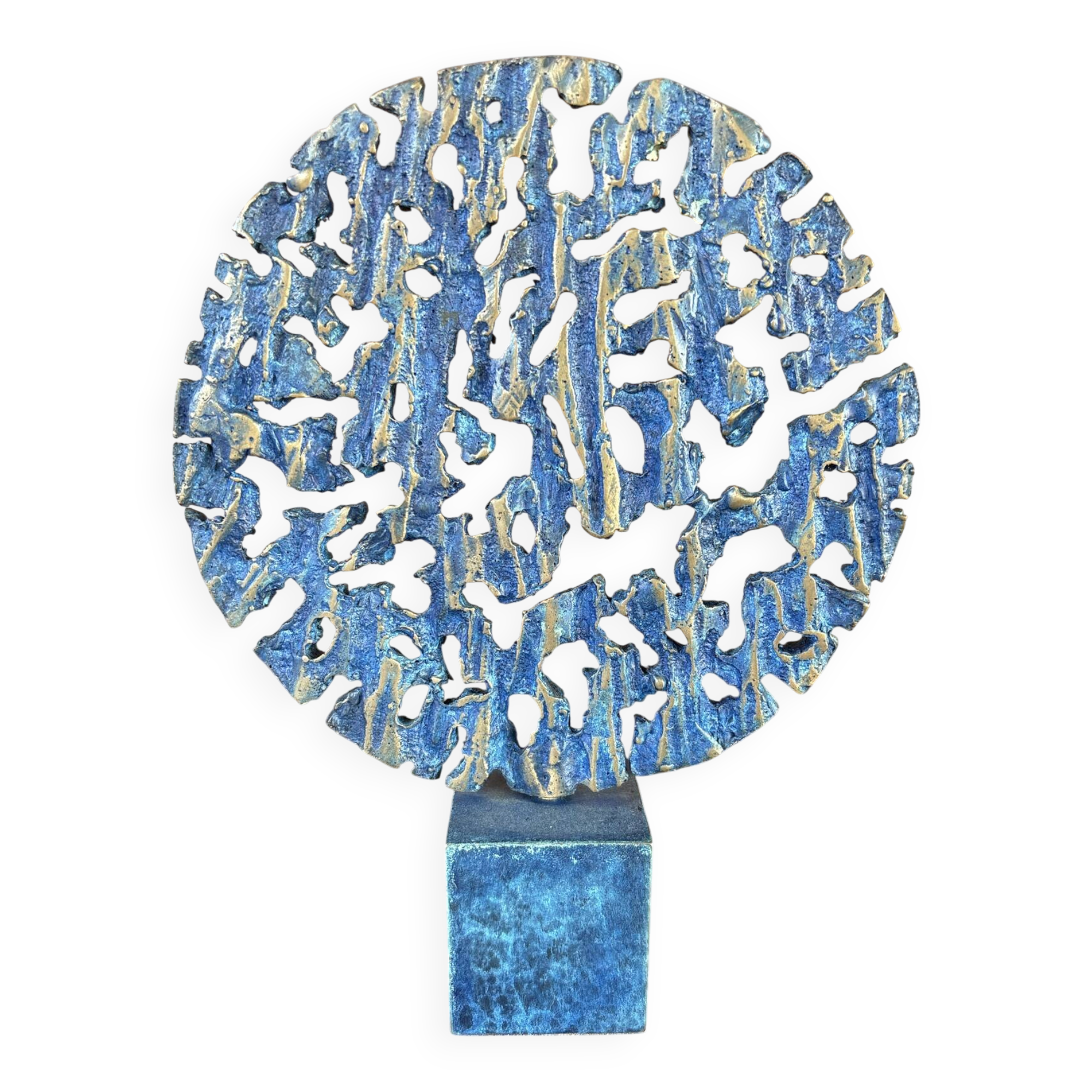 Sculpture Michel Rico “Soleil Bleu” (1997) – Signed bronze