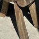 Four-legged stool in antique teak from Indonesia H 50 L 52