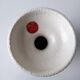 White and blue ceramic vase with italian relief