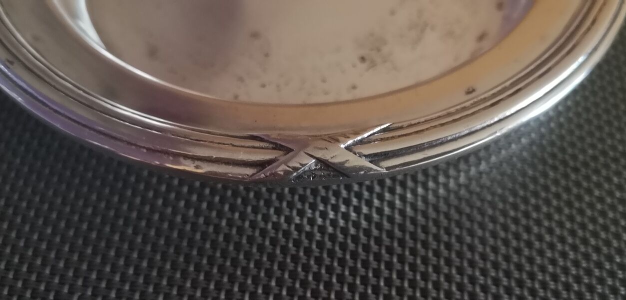 Pair of silver metal bottle underwear punched Art Deco - 1930s