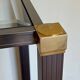 Glass Top Console in Lacquered Aluminium and Gold Metal, Pierre Vandel,