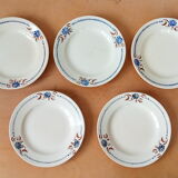 Cinq assiettes plates de Sarreggemines