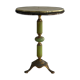 Mid-century side table in green marble with a brass base, 1960s, Italy.