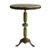 Mid-century side table in green marble with a brass base, 1960s, Italy.