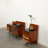 Pozar vintage wooden bedside table set